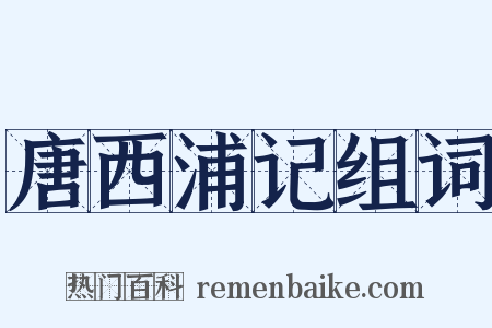 唐西浦记组词是什么意思的图片